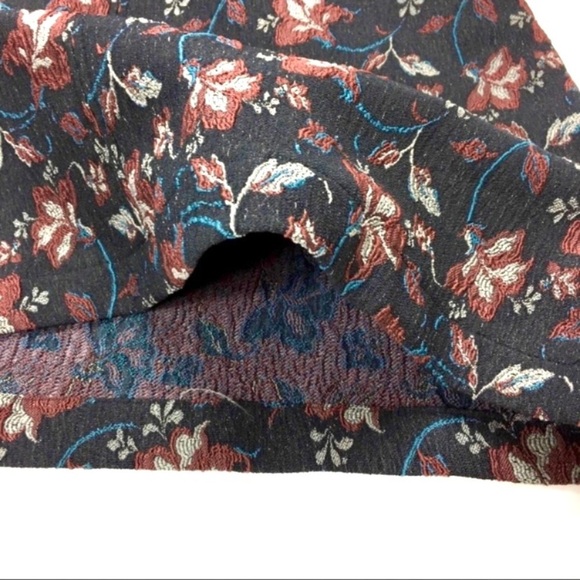 FREE People Floral Print Jacquard Cut Out Back Mini Dress In Black Size 4 - Picture 7 of 9